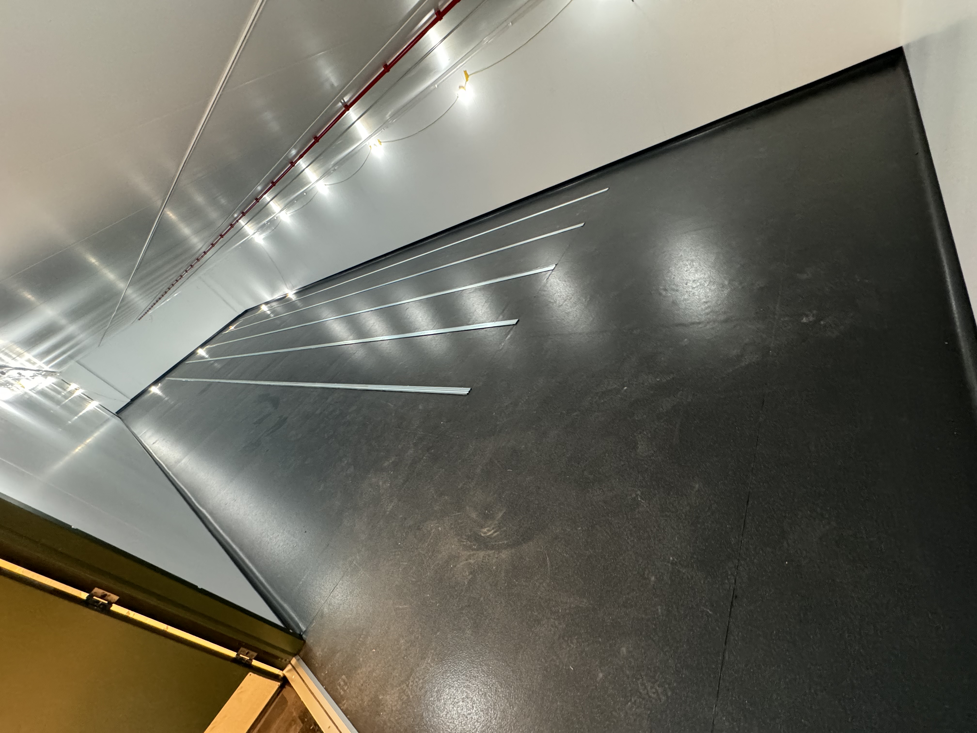 Archive store interior with dark anti-static flooring